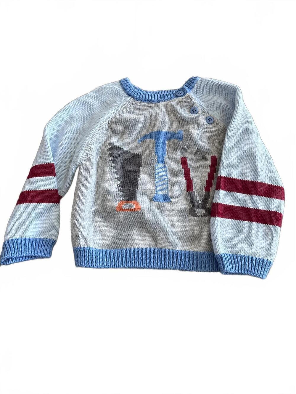 Zubels Toddler Sweater with Tool Design Knit Size 18 months Boys Infant toddler